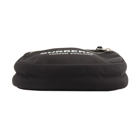 BURBERRY Hip bag Nylon black logo Women Used Authentic