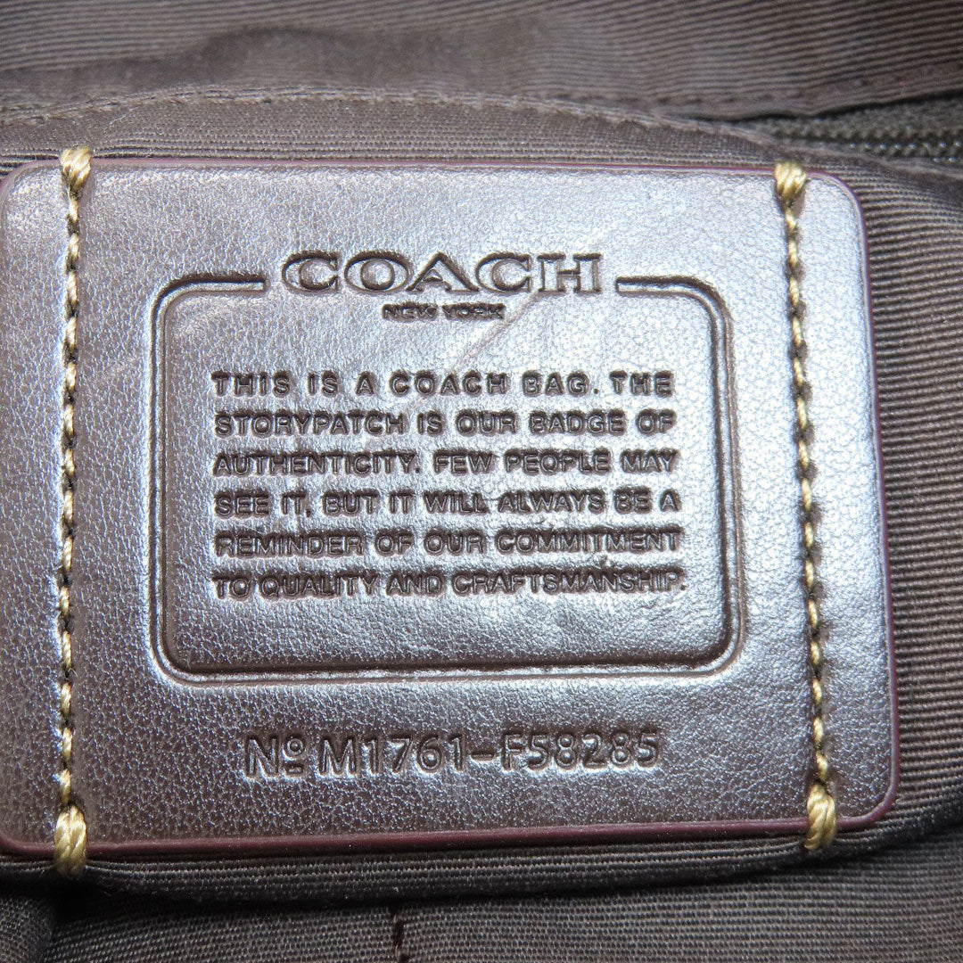 COACH Shoulder Bag F58285 canvas Brown Signature