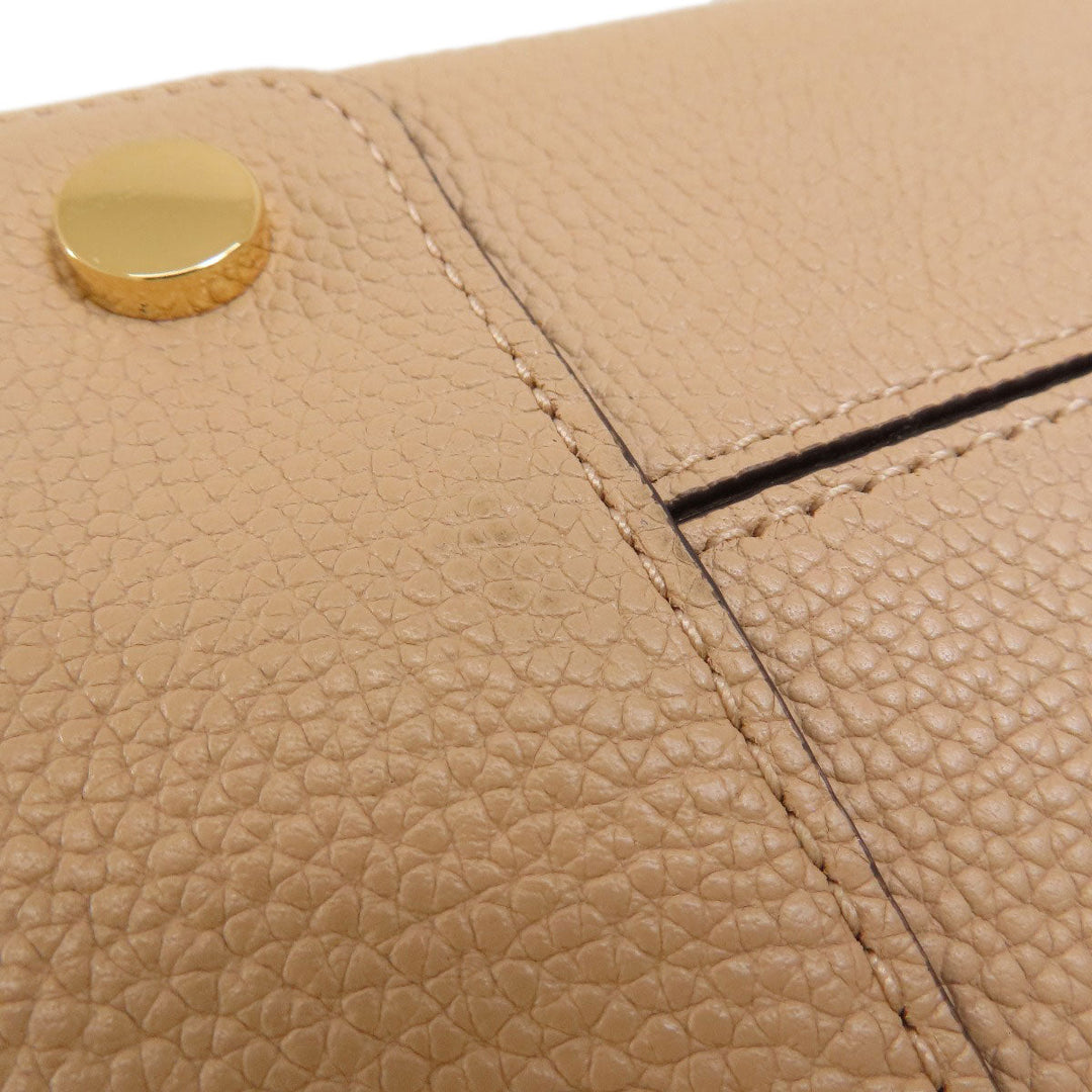 MICHAEL KORS Tote Bag leather beige logo Women Used Authentic