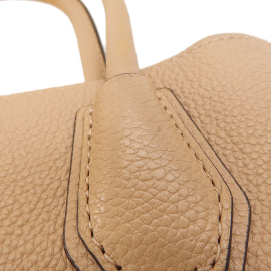 MICHAEL KORS Tote Bag leather beige logo Women Used Authentic
