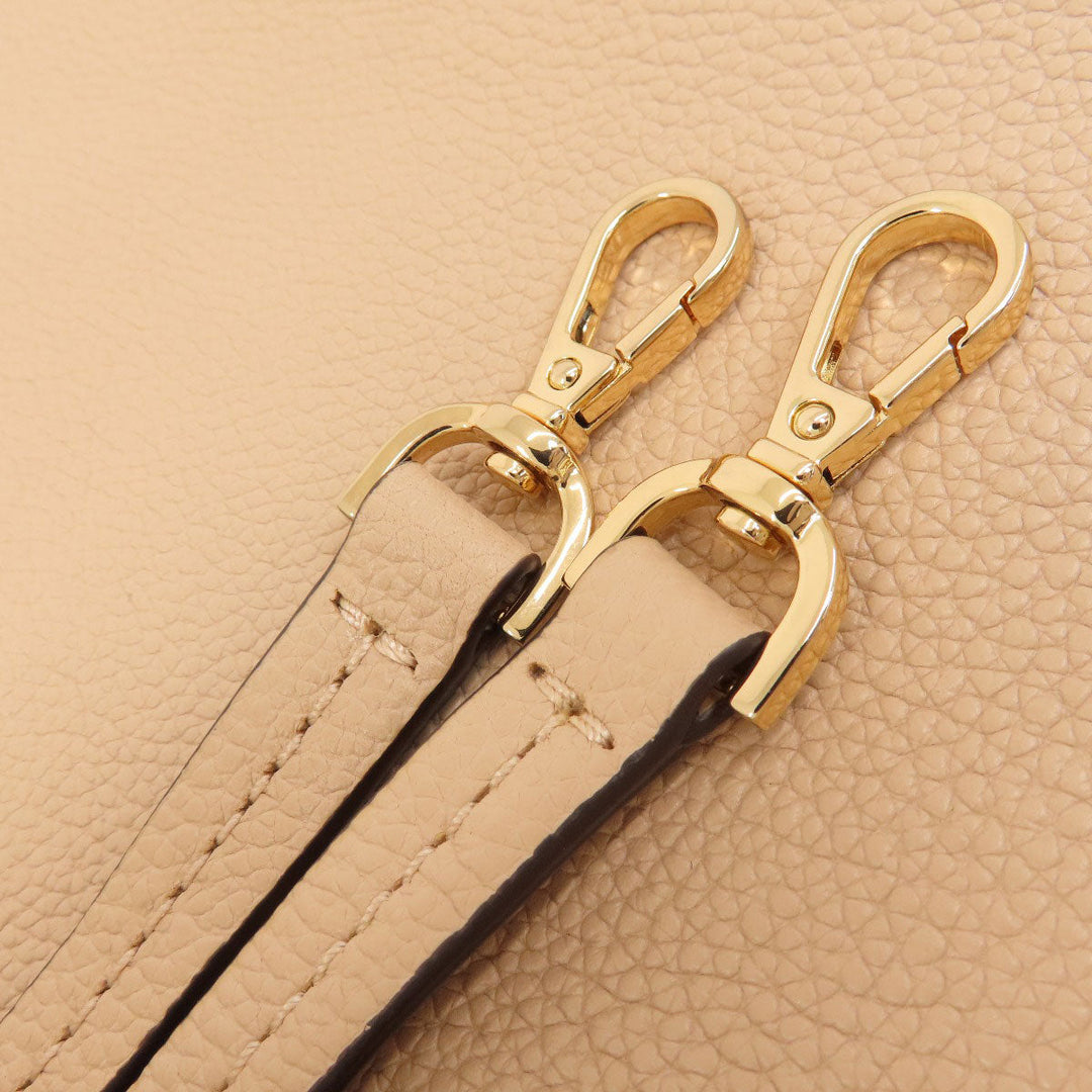 MICHAEL KORS Tote Bag leather beige logo Women Used Authentic