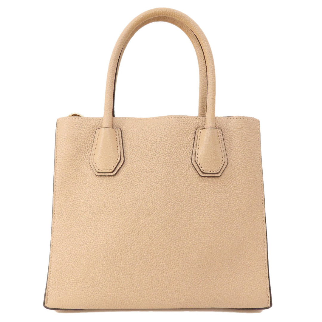 MICHAEL KORS Tote Bag leather beige logo Women Used Authentic