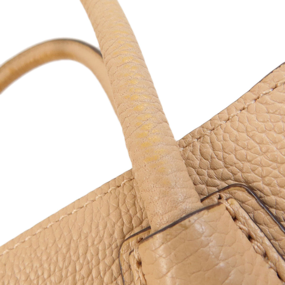 MICHAEL KORS Tote Bag leather beige logo Women Used Authentic