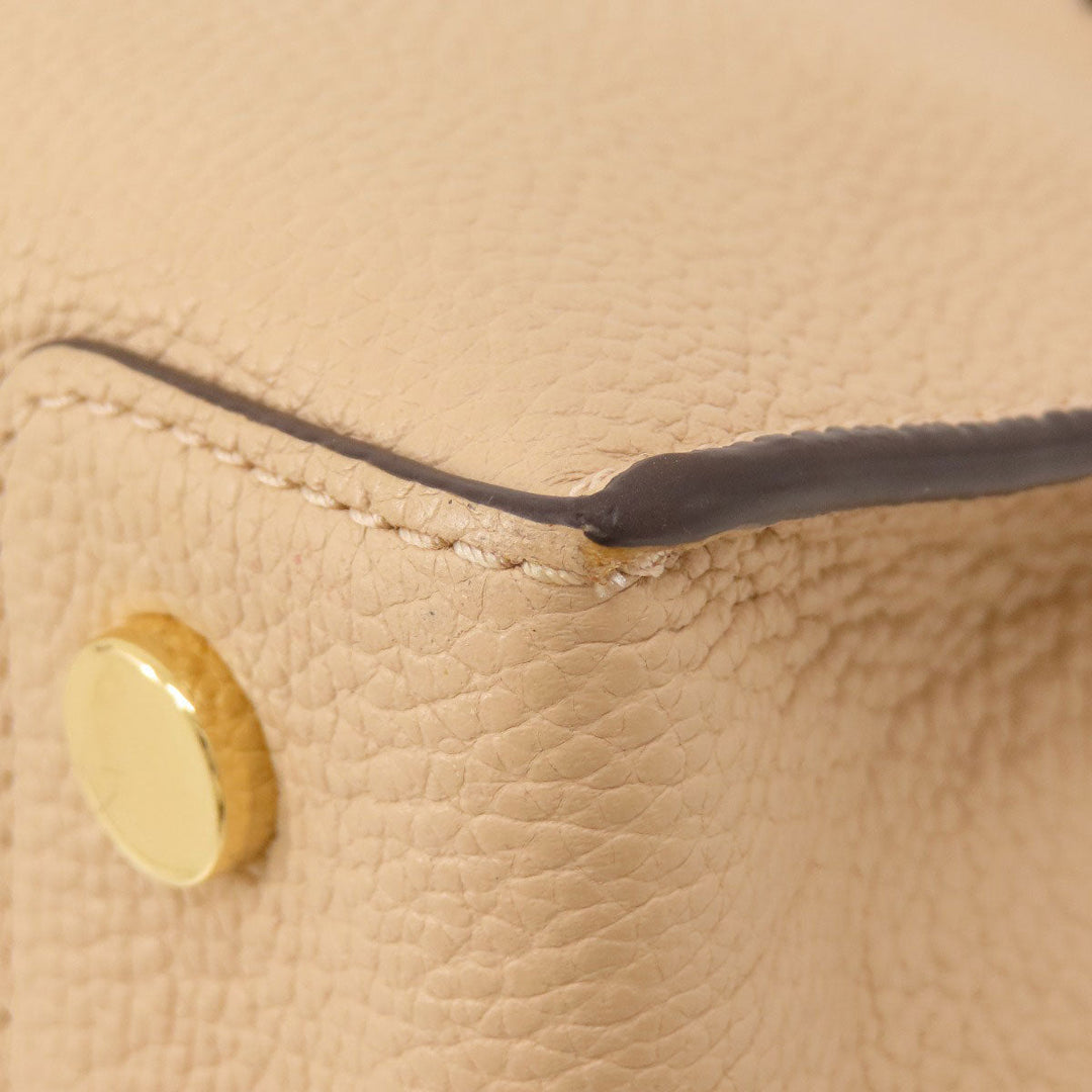 MICHAEL KORS Tote Bag leather beige logo Women Used Authentic