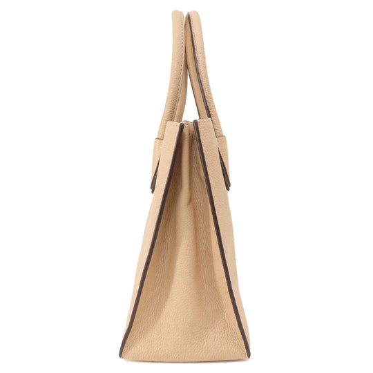 MICHAEL KORS Tote Bag leather beige logo Women Used Authentic