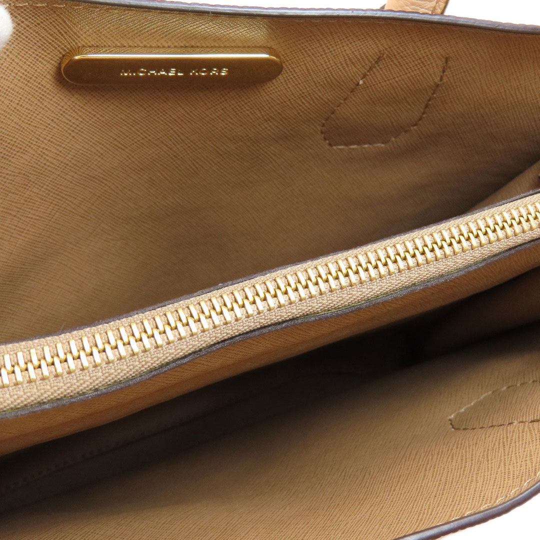 MICHAEL KORS Tote Bag leather beige logo Women Used Authentic