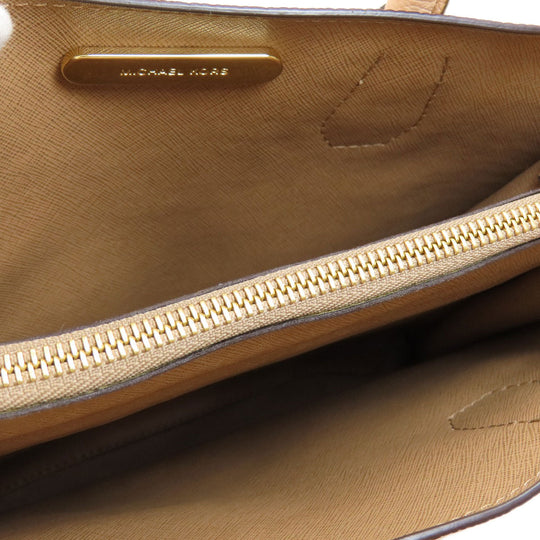 MICHAEL KORS Tote Bag leather beige logo Women Used Authentic