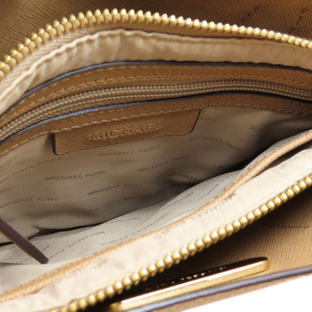 MICHAEL KORS Tote Bag leather beige logo Women Used Authentic