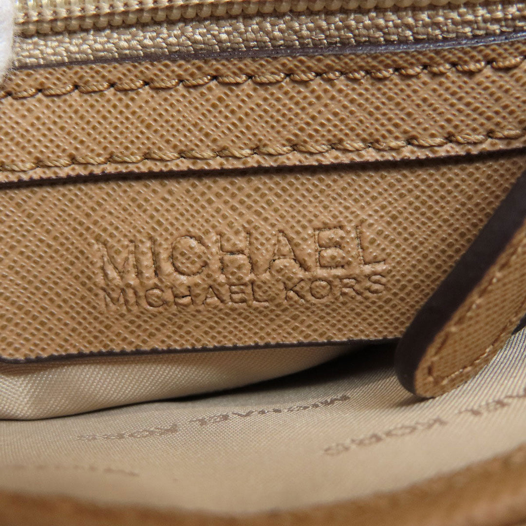 MICHAEL KORS Tote Bag leather beige logo Women Used Authentic
