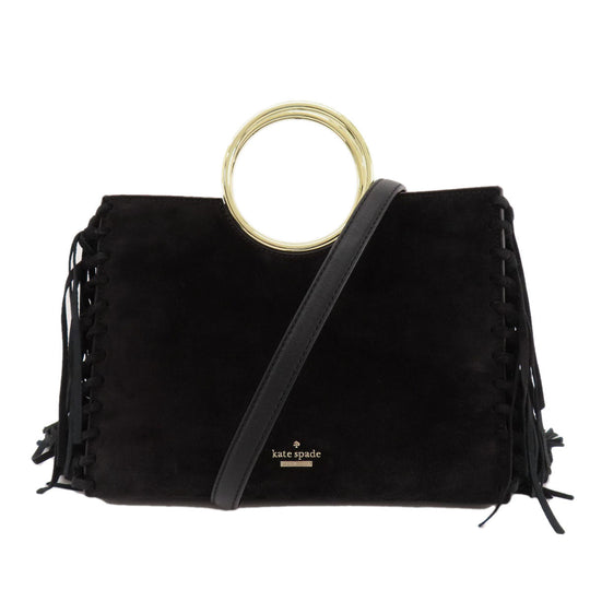 Kate Spade Handbag Suede black Fringe 2WAY