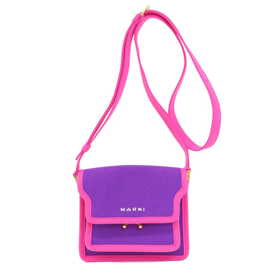 MARNI Shoulder Bag canvas pink logo Women Used Authentic