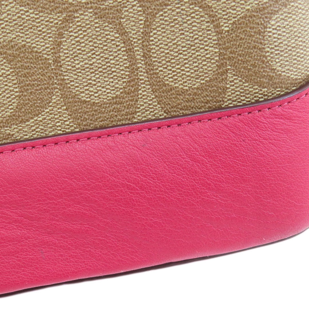 COACH Tote Bag F29564 PVC Brown Signature 2WAY