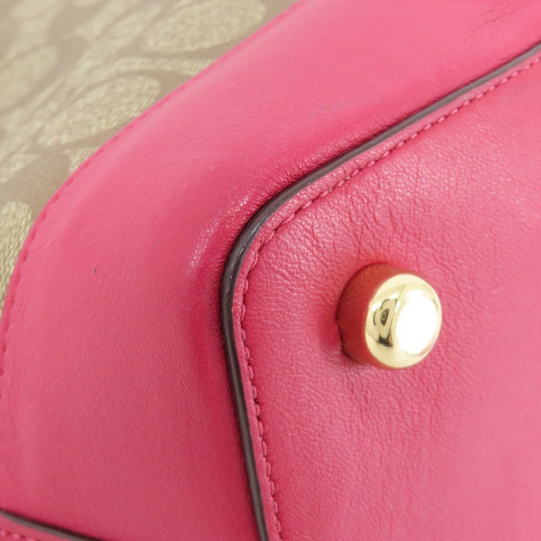 COACH Tote Bag F29564 PVC Brown Signature 2WAY