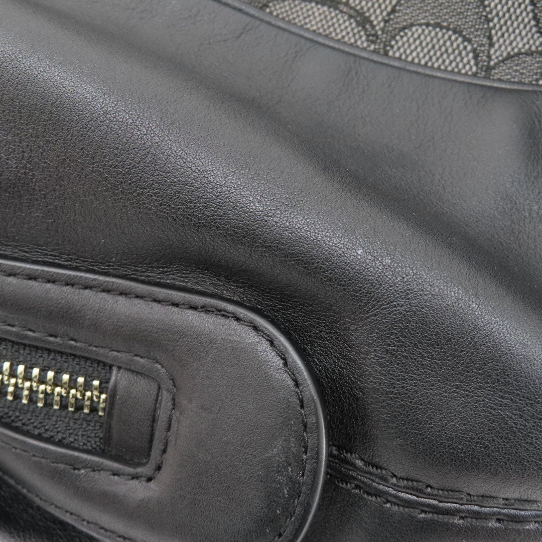 COACH Tote Bag F57612 canvas black Signature Women Used Authentic