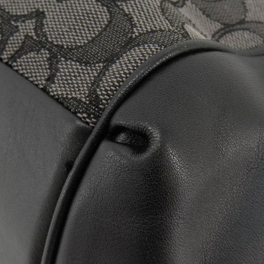 COACH Tote Bag F57612 canvas black Signature Women Used Authentic