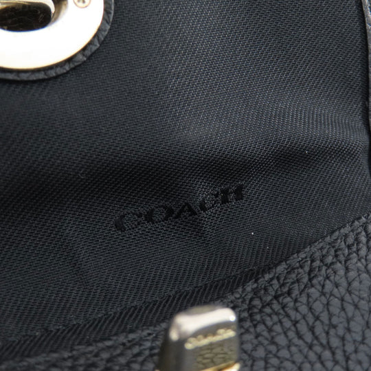 COACH Backpack 37581 leather black logoMetal Women Used Authentic
