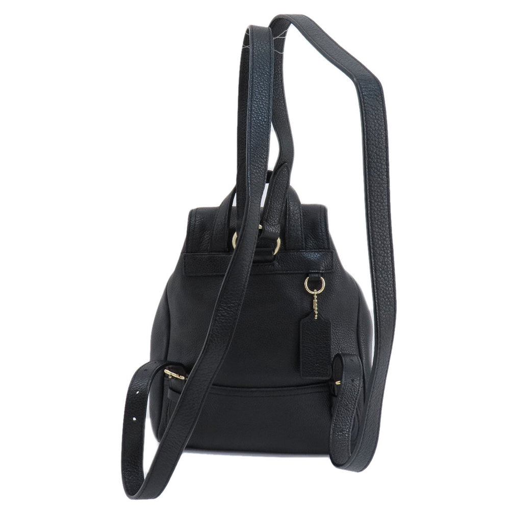 COACH Backpack 37581 leather black logoMetal Women Used Authentic