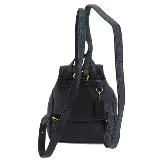 COACH Backpack 37581 leather black logoMetal Women Used Authentic