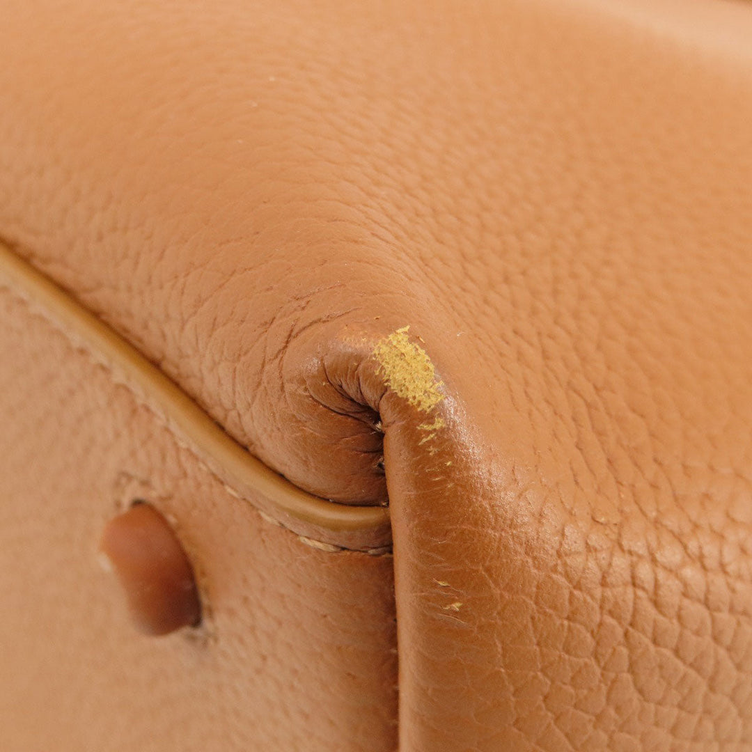 COLE HAAN Tote Bag leather Brown logo Women Used Authentic