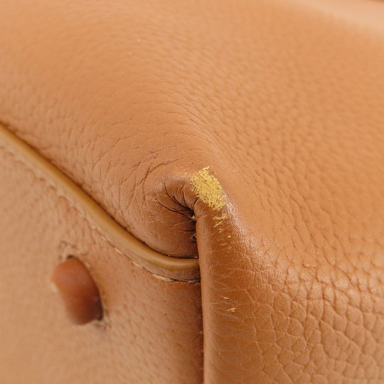 COLE HAAN Tote Bag leather Brown logo Women Used Authentic