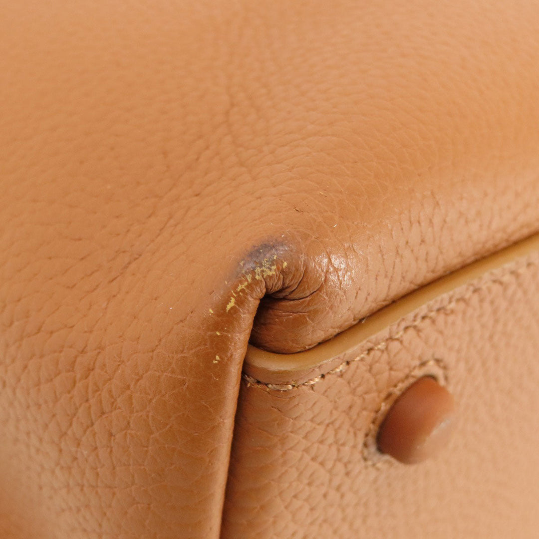 COLE HAAN Tote Bag leather Brown logo Women Used Authentic