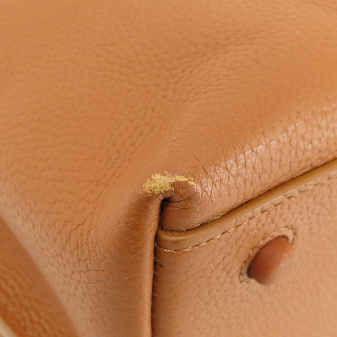COLE HAAN Tote Bag leather Brown logo Women Used Authentic