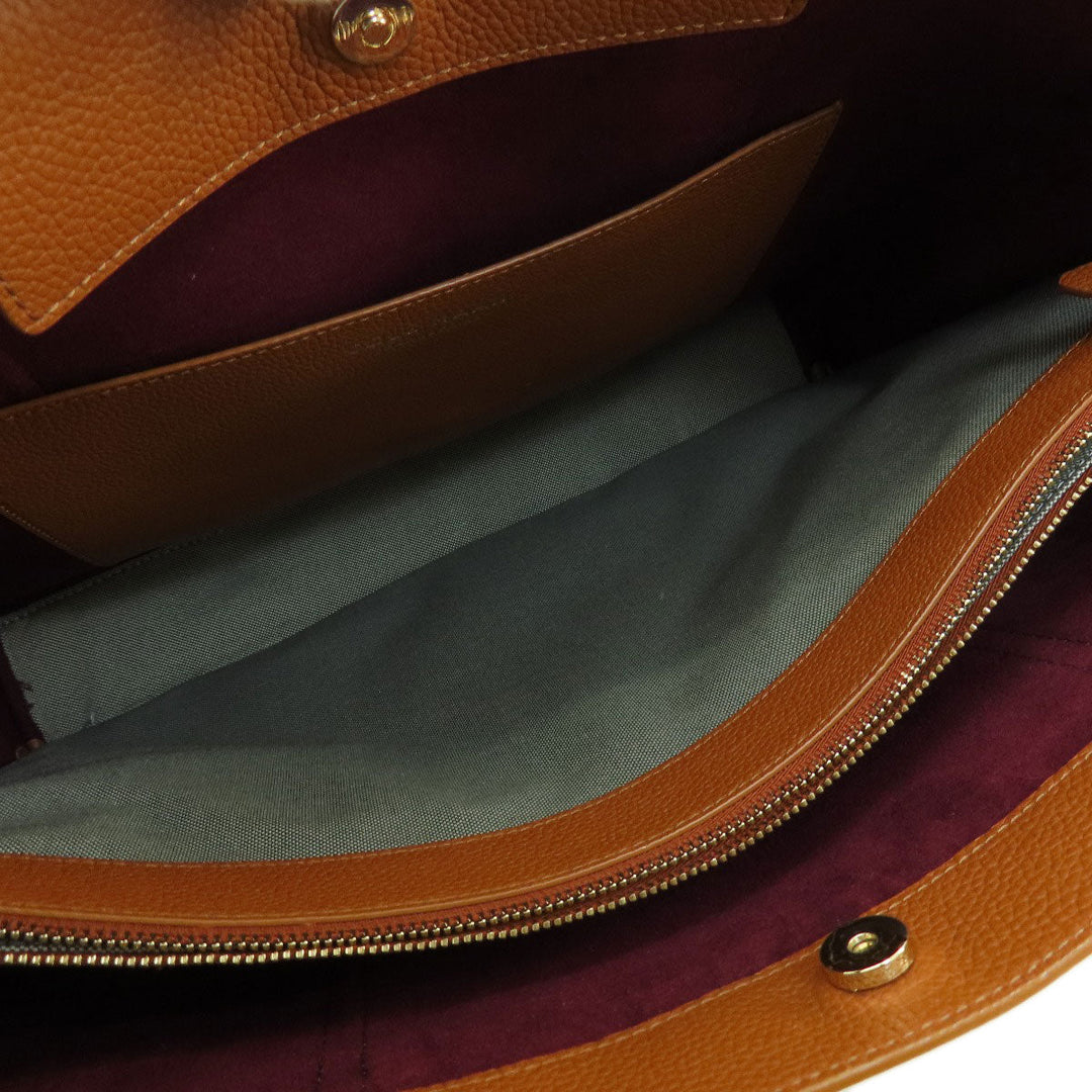 COLE HAAN Tote Bag leather Brown logo Women Used Authentic