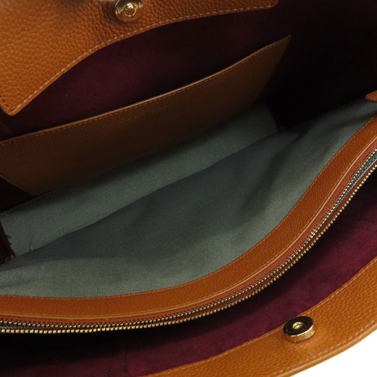COLE HAAN Tote Bag leather Brown logo Women Used Authentic