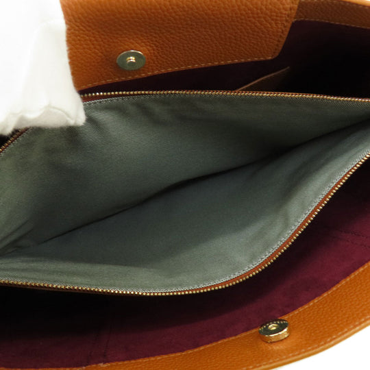 COLE HAAN Tote Bag leather Brown logo Women Used Authentic