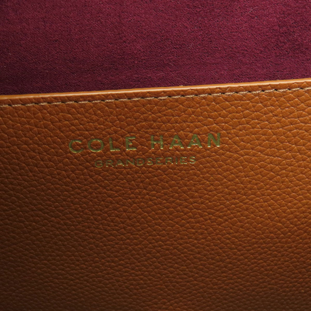 COLE HAAN Tote Bag leather Brown logo Women Used Authentic