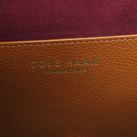 COLE HAAN Tote Bag leather Brown logo Women Used Authentic