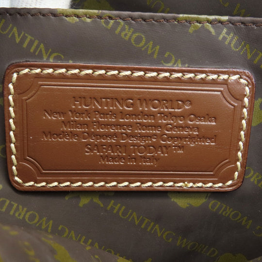 HUNTING WORLD Tote Bag canvas green logo Women Used Authentic