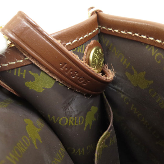 HUNTING WORLD Tote Bag canvas green logo Women Used Authentic