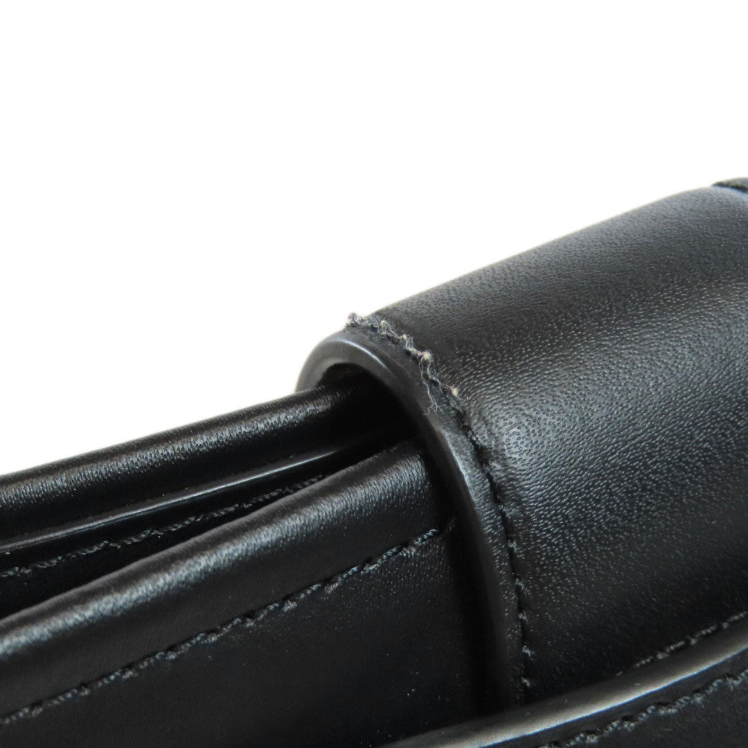 Kate Spade Shoulder Bag leather black logo Women Used Authentic