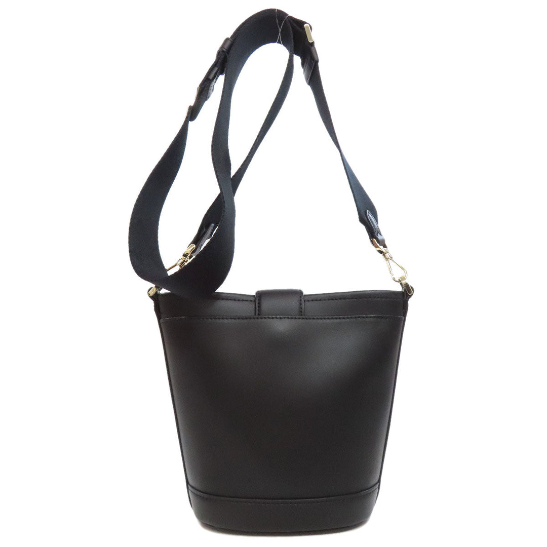 Kate Spade Shoulder Bag leather black logo Women Used Authentic