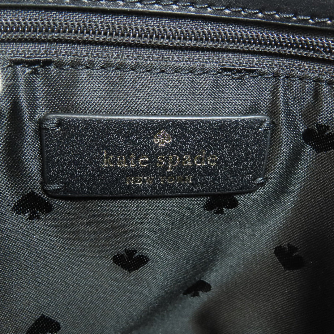 Kate Spade Shoulder Bag leather black logo Women Used Authentic