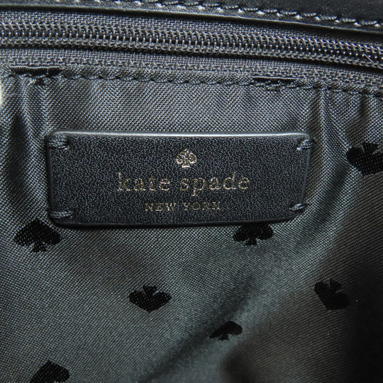 Kate Spade Shoulder Bag leather black logo Women Used Authentic