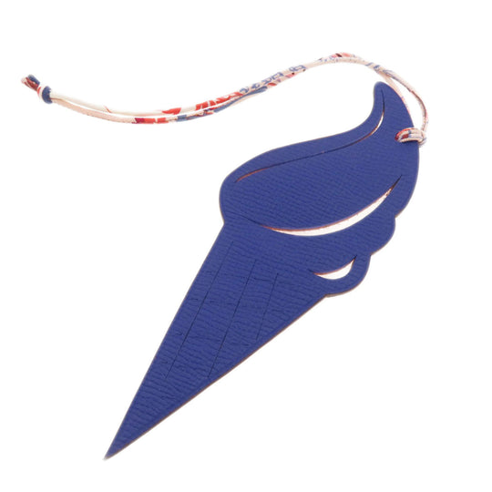 HERMES key ring leather blue Petite Charm Women Used Authentic
