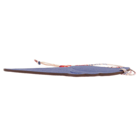 HERMES key ring leather blue Petite Charm Women Used Authentic