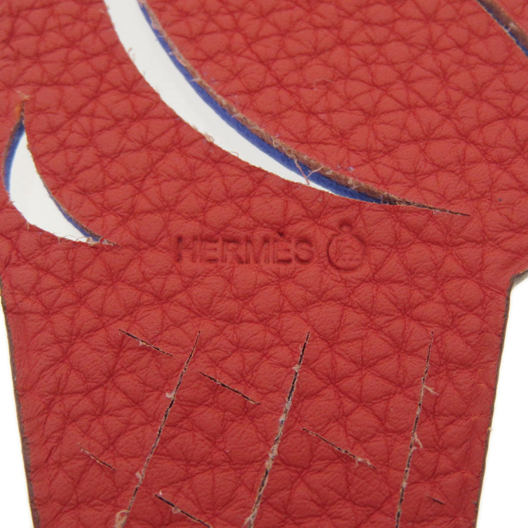 HERMES key ring leather blue Petite Charm Women Used Authentic