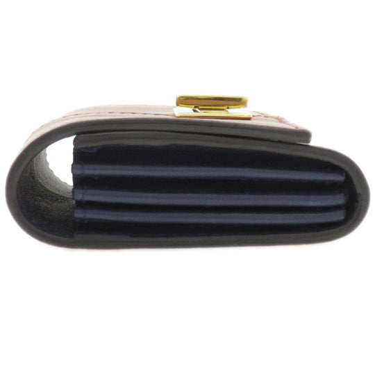 FENDI Card Case Calfskin Brown Peekaboo Women Used Authentic