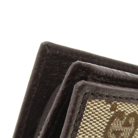 GUCCI Bifold Wallet 146568 Canvas, Leather Brown GG Women Used Authentic