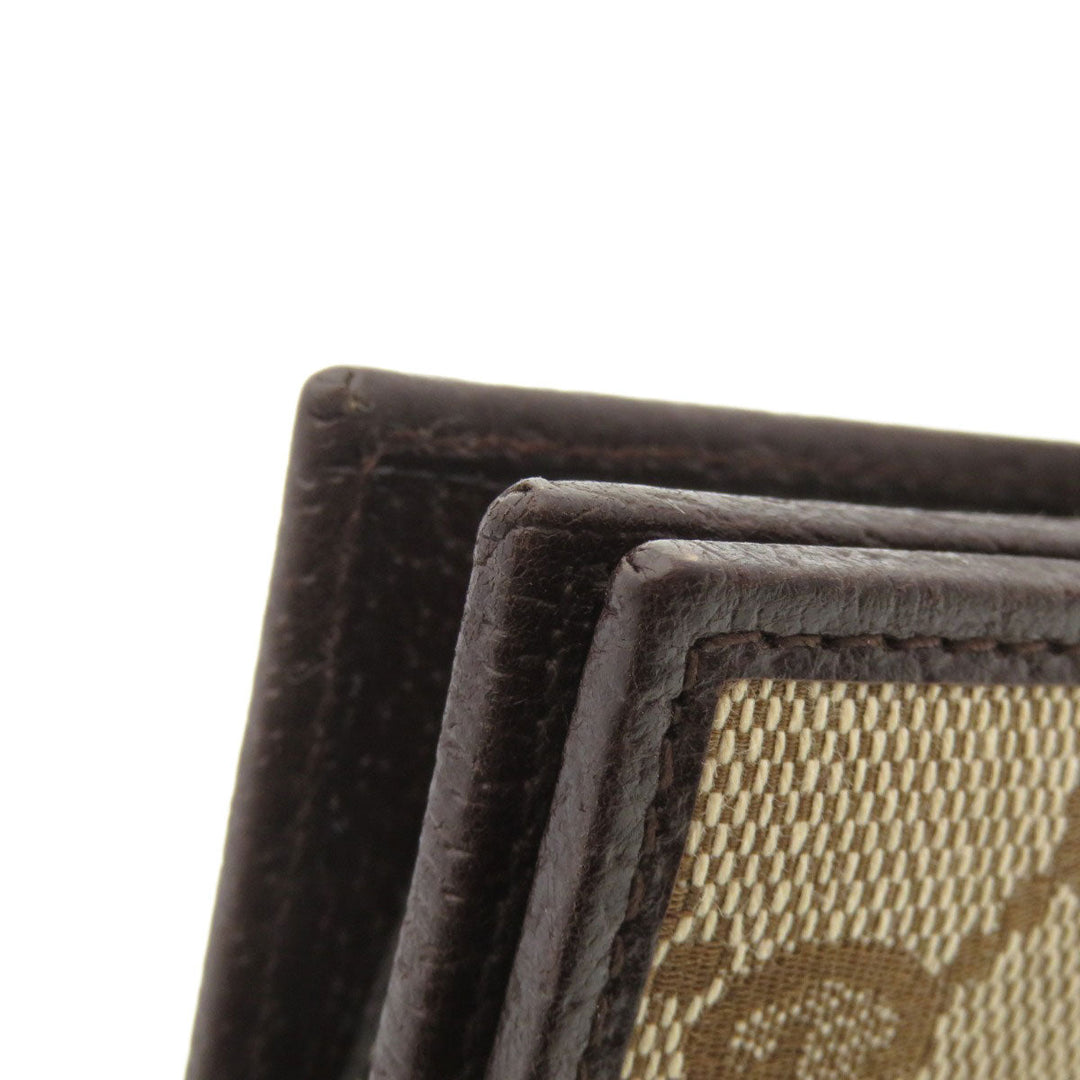 GUCCI Bifold Wallet 146568 Canvas, Leather Brown GG Women Used Authentic