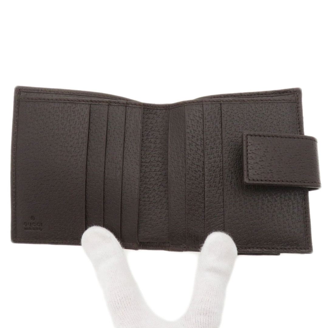 GUCCI Bifold Wallet 146568 Canvas, Leather Brown GG Women Used Authentic