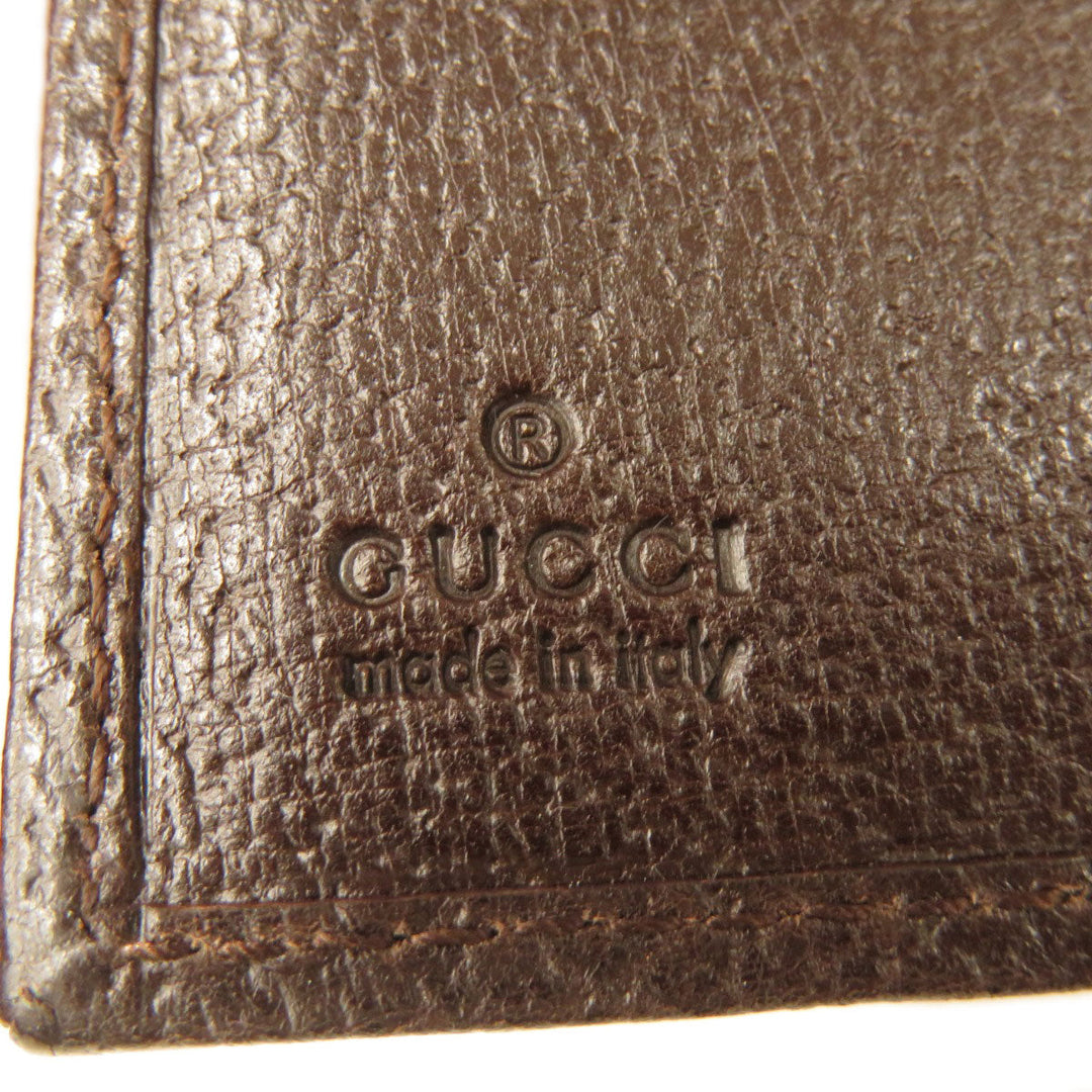 GUCCI Bifold Wallet 146568 Canvas, Leather Brown GG Women Used Authentic