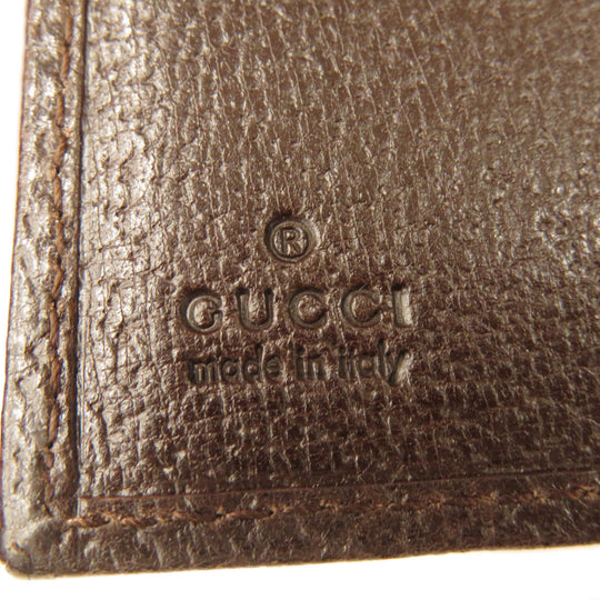 GUCCI Bifold Wallet 146568 Canvas, Leather Brown GG Women Used Authentic