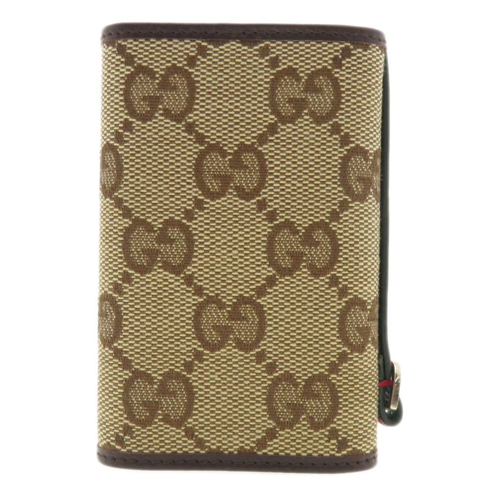 GUCCI Key case Key holder  131928 Canvas, Leather Brown GG Women Used Authentic