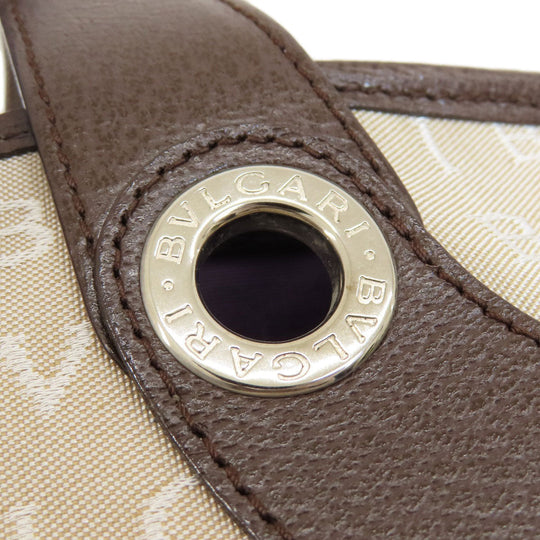 BVLGARI Handbag canvas Brown Logo mania