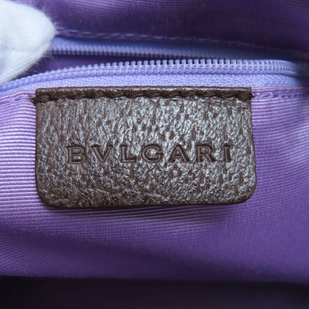 BVLGARI Handbag canvas Brown Logo mania