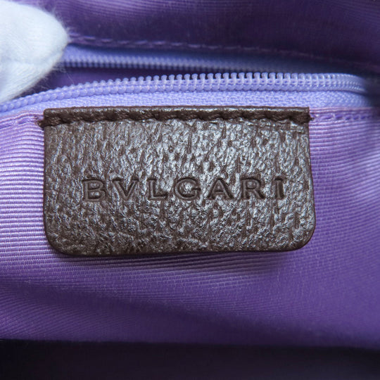 BVLGARI Handbag canvas Brown Logo mania
